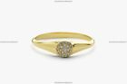 0.11 Ct Diamond Disc Rin Art Deco Engagement Diamond Ring 14k Gold Fine Jewelry