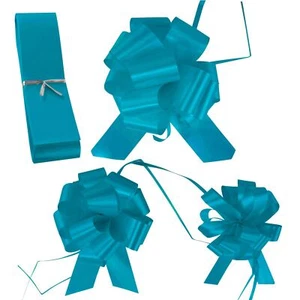 Wedding Florist Pullbows Pull Bow Pew Car Ribbon 18mm 30mm 50mm Size - Teal Blue - Picture 1 of 6