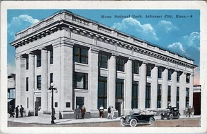 Home National Bank Arkansas City Kansas Postcard Unposted - Picture 1 of 2