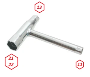 CHIAVE CANDELA 21mm 22mm 11mm 13mm CICLOMOTORE MOTO AUTO VESPA PIAGGIO - Foto 1 di 1