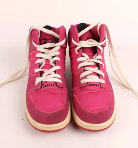 Women Nike Jordan Air Pink Shoes Leather High Top Size 8Y. Pre-owned - Picture 1 of 14