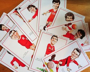 Bob Bond '25 Liverpool Greats' Caricature - Dalglish / Neal / Hunt / Keegan etc