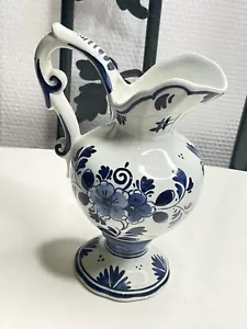 Pretty Vintage Antique Delft Holland Painted Ceramic Vase / Pitcher - Picture 1 of 12