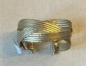 Anthropologie Gold Toned Braided Cuff Bangle Bracelet NWT - Picture 1 of 6