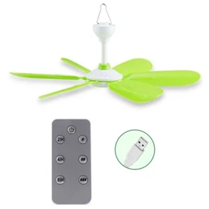 6 Leaves USB Ceiling Canopy Fan Remote Control Timer 3 Speed Hanging Tent Fan - Picture 1 of 8