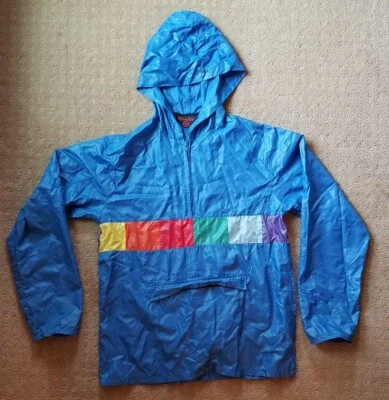 De colección William John Sport Talla S 100% Nylon Sudadera con Capucha Cortavientos WJ Arco Iris Foto 1 de 4