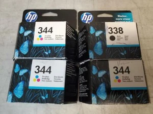 Set 4 Sealed Genuine HP 338 Black and HP 344 Color Inkjet Cartridges 2016 - 2019 - Picture 1 of 1