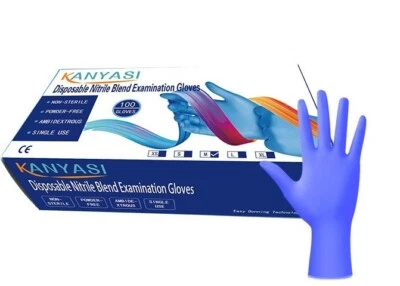 Guante de examen de nitrilo, sin polvo, sin látex, 3 mil, azul, desechable, estuche/1000 Foto 1 de 3