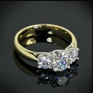 2.0CT Round Cut Created Diamond Solitaire Engagement Ring 14K Yellow Gold Plated