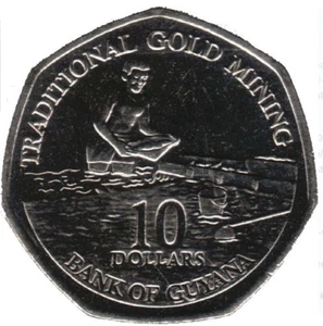 Guyana coins 1 5 10 dollars 2012 2013 2015 Rice Harvest Sugar Cane Gold Mining - Picture 1 of 13