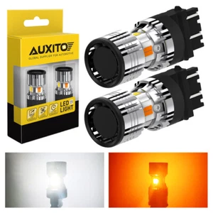 2X 3157 3156 Switchback LED Turn Signal Light Bulbs DRL 4157na 3457a White Amber - Picture 1 of 11