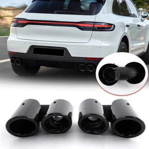 2X Tubo silenciador de escape negro brillante para Porsche Macan 20T 2019 2020 2021 2022, - Imagen 1 de 13