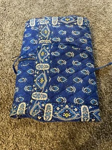 Vintage Americana By Sharif Hanging Travel Toiletry Makeup Jewelry Blue Paisley - Picture 1 of 5