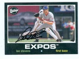 Lee Stevens autographed Baseball Card (Expos) 2002 Upper Deck Vintage #195 - Picture 1 of 1