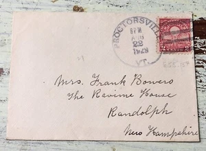 1929 Edison 2 ¢ Jubiläumsbrief Proctorsville VT nach NH Ravine House Poststempel - Bild 1 von 2