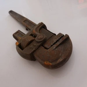 Clef à molette outil métier acier forge vintage art déco design XXe PN France - Imagen 1 de 12