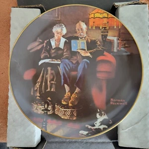 Norman Rockwell Edwin Knowles Collection facilità serata 1983 COA - Foto 1 di 7