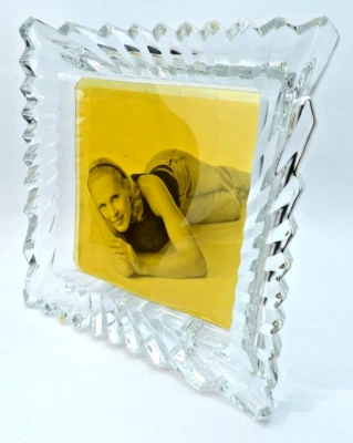 Fifth Avenue Crystal LTD Glass Picture Frame Tabletop Starburst Japan New! - Image 1 of 4