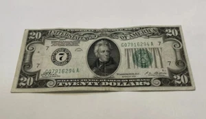 BANCONOTA 20 DOLLARI 1928 USA NUMERICA 7 Chicago IL ORO SU RICHIESTA BANCONOTA - Foto 1 di 3