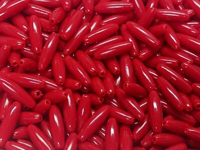 不透明红色意大利面工艺珠 19 毫米 200 件 DIY 珠宝有趣手链 — 第 1/2 张图片