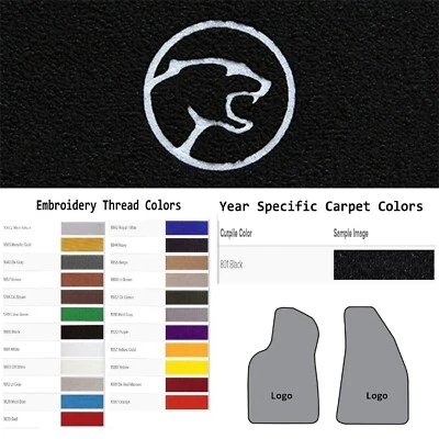 Alfombrillas Cutpile personalizadas con logotipo de cabeza de puma Mercury Cougar ACC 1999-2002 2 piezas Foto 1 de 4
