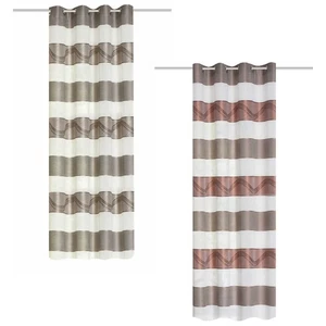 HOME WOHNIDEEN Susa Jacquard-Ösenschal Fertigschal Vorhang Querstreifen 140x245 - Bild 1 von 5