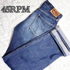 Pantalones de mezclilla vaqueros raros 45 rpm parche de cuero M hechos en Japón - Imagen 1 de 14