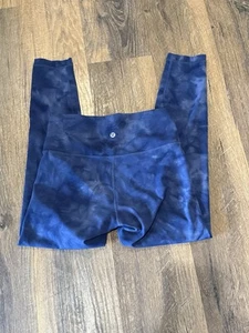 Lululemon Wunder Train HR Crop Size 8 Diamond Shade Naval Blue DSNB 01366 - Picture 1 of 4