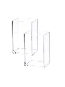 2 Pack Clear Acrylic Pencil Pen Holder Cup, Makeup Brush Holder Acrylic Desk ... - Picture 1 of 9