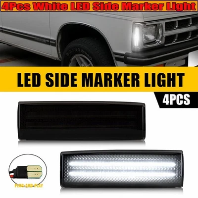 4x Luces marcadoras laterales delanteras LED blancas lentes ahumadas para Chevrolet S10 GMC Jimmy S15 Foto 1 de 4