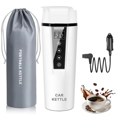 Car Kettle: 12V/24V Portable Water Boiler Heated Travel Mug,Multiple Temperat... - Image 1 of 4