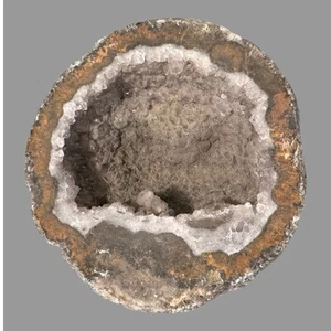 Grey Crystalline Geode Nodule Polished Half Mineral Rock Specimen - Picture 1 of 8