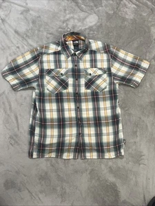 North Face Shirt Mens Medium Short Sleeve Pockets Button Front Plaid Hiking - Bild 1 von 6
