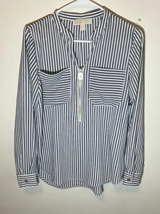Michael Kors - schwarz-weiß gestreifte Bluse - Größe Small Damen 1/4 Reißverschluss - Bild 1 von 3