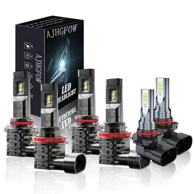 LED Headlight Hi-Low Fog Light Bulbs Kit For Ford Lobo Crew Cab Pickup 2015-2019 - Image 1 of 4