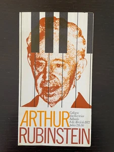 ARTHUR RUBINSTEIN - Piano Recital Program 8/04/1972 + Official Document - Picture 1 of 2