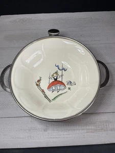 Plato colonial vintage cuenco de calentamiento infantil porcelana niña holandesa columpio 6” EE. UU. - Imagen 1 de 8
