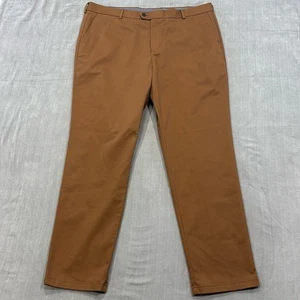 Charles Tyrwhitt Slim Fit Non-Iron Chino Pants Mens 40x32 Brown Cotton Stretch - Picture 1 of 8