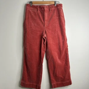 Madewell pantaloni in velluto a coste slim Emmett gamba larga crop donna taglia 29 terracotta boho - Foto 1 di 10