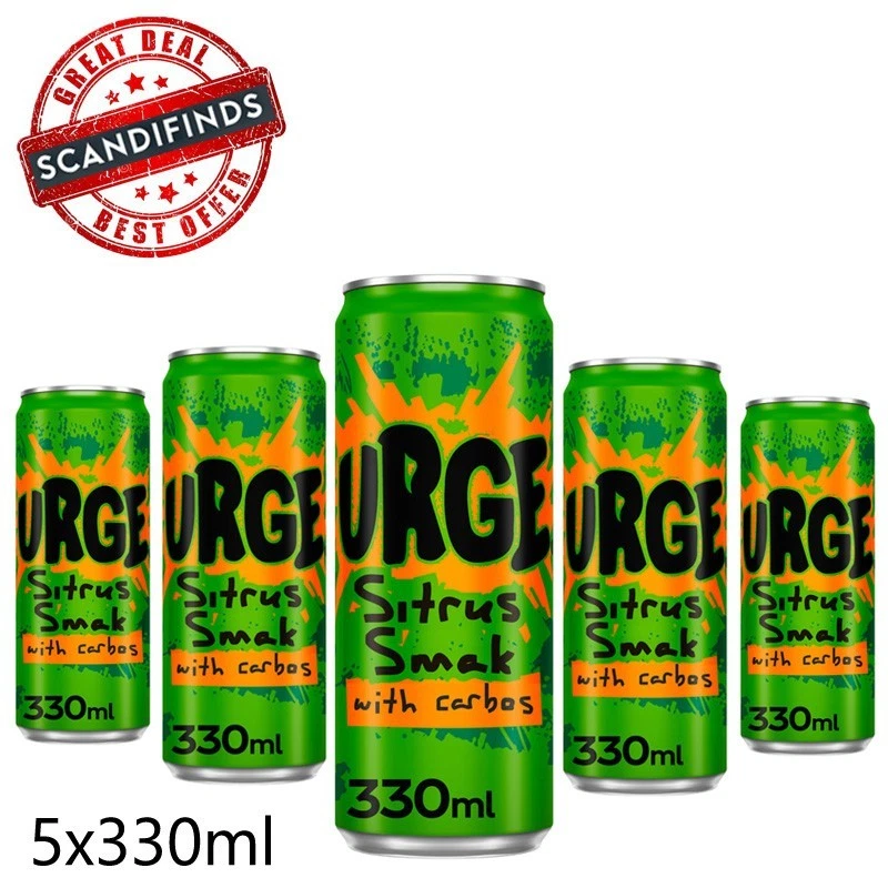 5x Coca-Cola Urge (Surge) - Norwegian Citrus Soda - SHIP DIRECTLY FROM NORWAY! - Image 1 of 1
