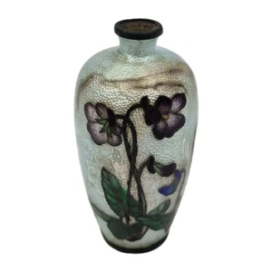 Japanische Meiji Cloisonne Miniatur Ginbari Tanaka Blumenvase mit Machersiegel - Bild 1 von 7