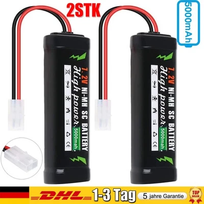2X 7,2V 5000mAh Nimh Akku Batterie mit Tamiya für RC Auto LKW Boot Drohne Zeee - Bild 1 von 4