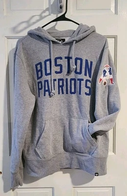 47' BRAND BOSTON PATRIOTS HOODIE MENS SMALL GRAY NEW ENGLAND FOOTBALL PAT LOGO - Image 1 of 4