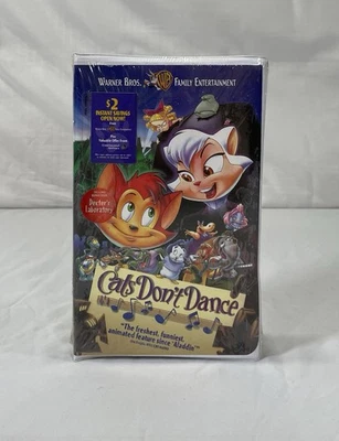 CATS DON’T DANCE 1997 Warner Bros VHS + Dexter’s Laboratory Bonus - NEW SEALED!! - Image 1 of 4