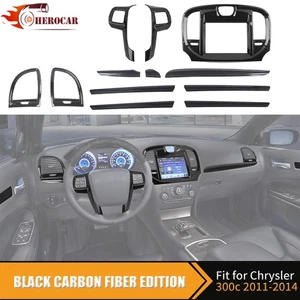 12x Carbon Fiber Steering Dash Consol Covers Trim Kit For Chrysler 300 2010-2014 - Picture 1 of 22