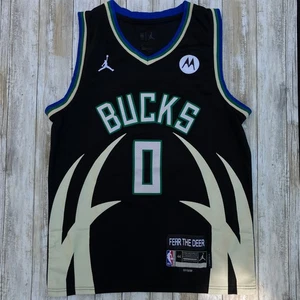 Damien Lillard Milwaukee Bucks Jersey #0 Sz S Black NBA Basketball City Edition - Picture 1 of 9