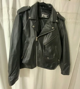FMC Men's Leather Motorcycle Jacket Vintage Sz 48 - Picture 1 of 6