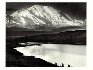 Postcard Ansel Adams "Alaska, Mt McKinley, Wonder Lake, Denali Park" 1948 MINT - Picture 1 of 1