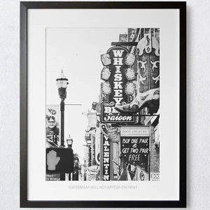 Nashville Tennessee City Travel Art Black & White USA Premium Art Print - Picture 1 of 4