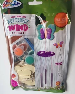 Butterfly Wind Chime Paint Your Own Colourful Hanging Kitchen Garden Tree - Picture 1 of 4